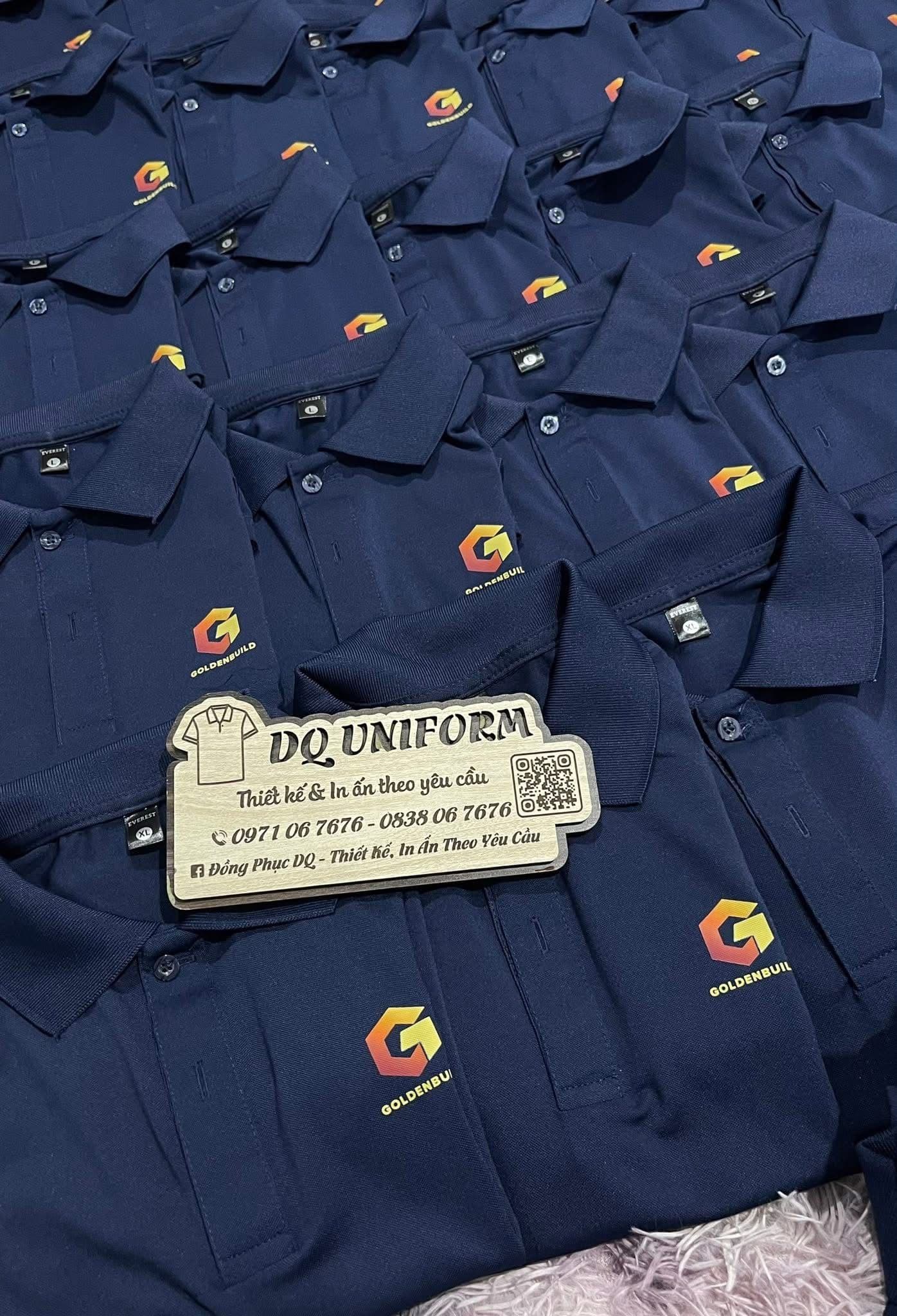 Áo đồng phục công ty xây dựng Golden Build màu xanh navy